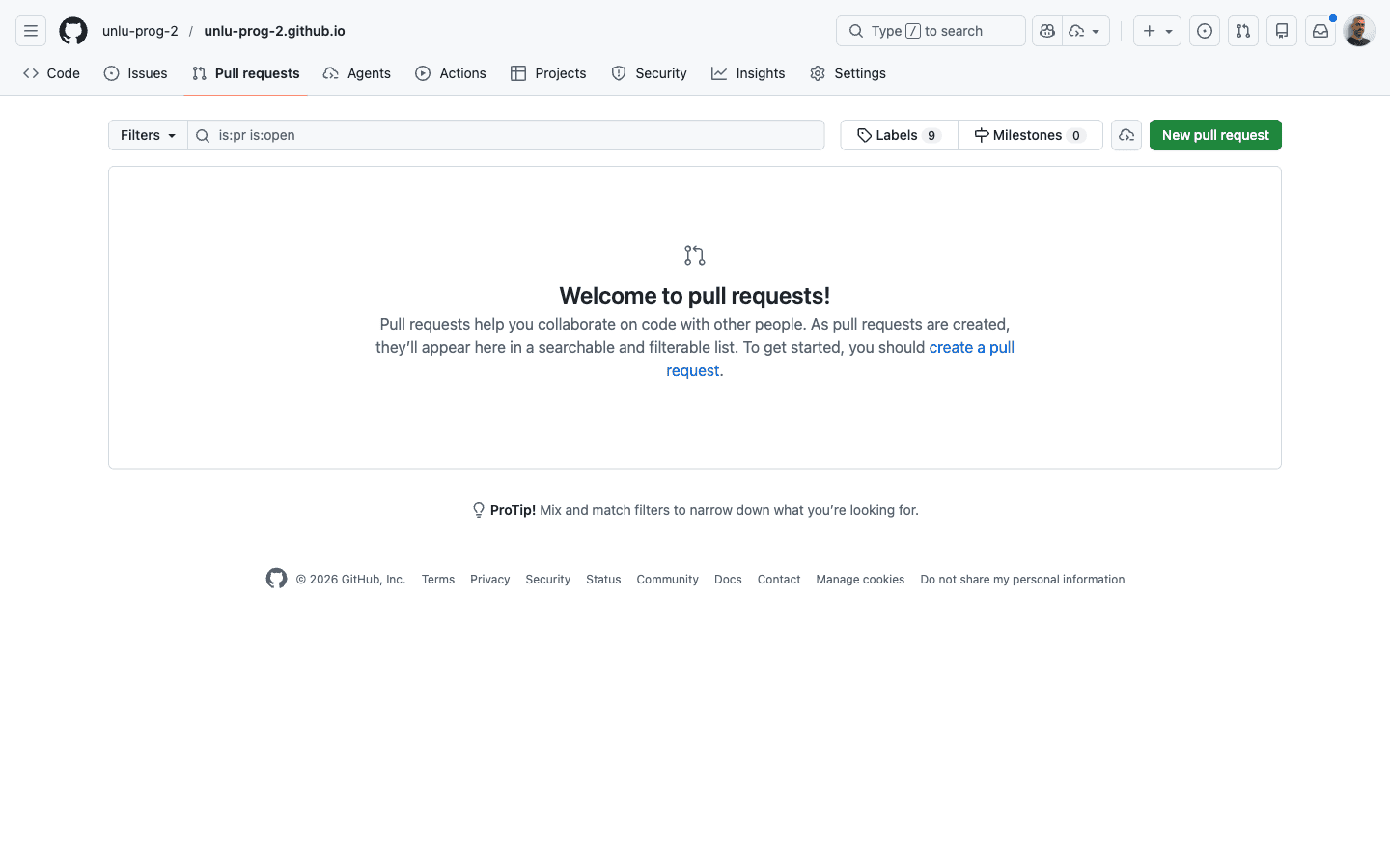 Pull Requests del repositorio