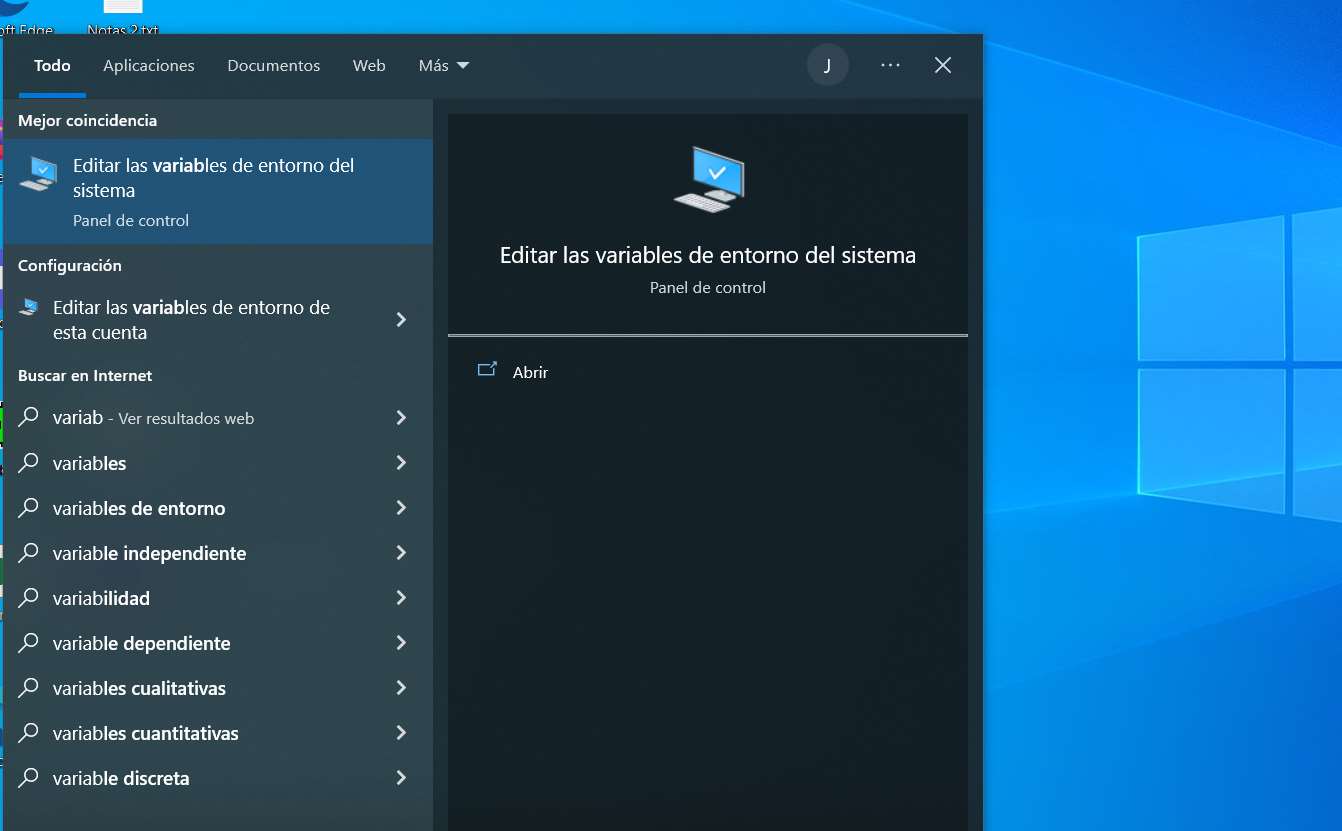 Buscar variables de entorno