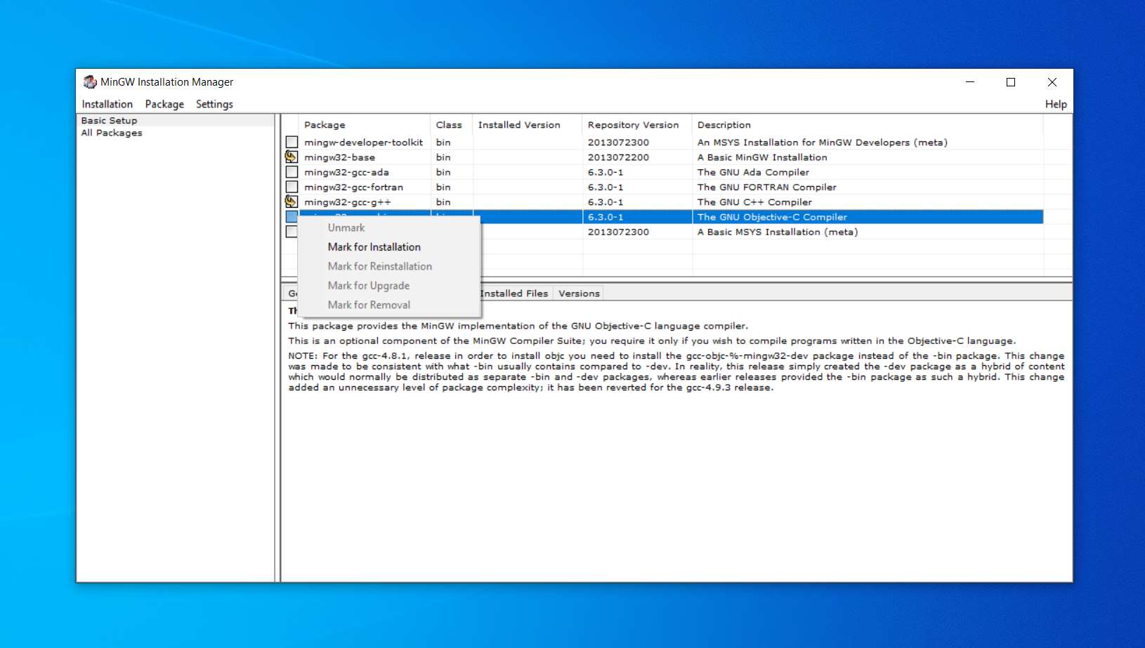 Seleccionar compilador